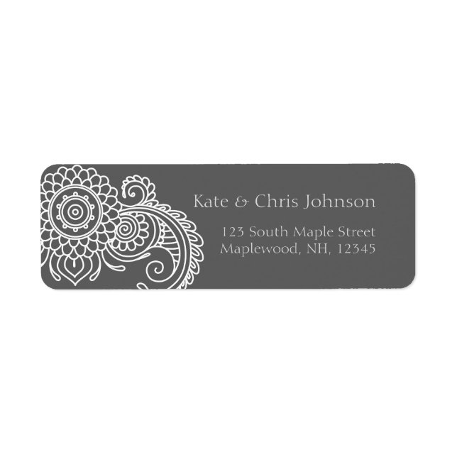 Vintage scroll design rerun address label-white (Front)