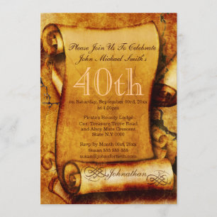 Vintage scroll parchment birthday PERSONALIZE Invitation