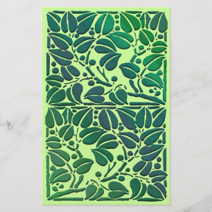 Vintage Scrolling Leaves Scrapbook Paper