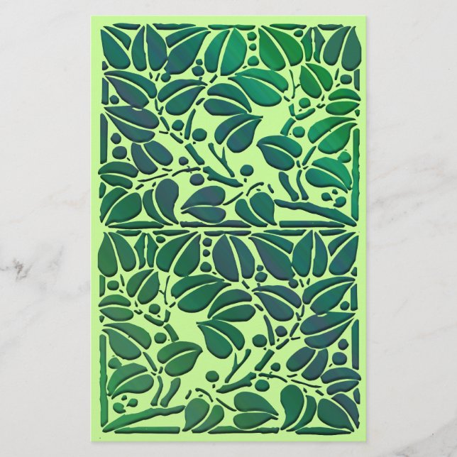 Vintage Scrolling Leaves Scrapbook Paper (Front)