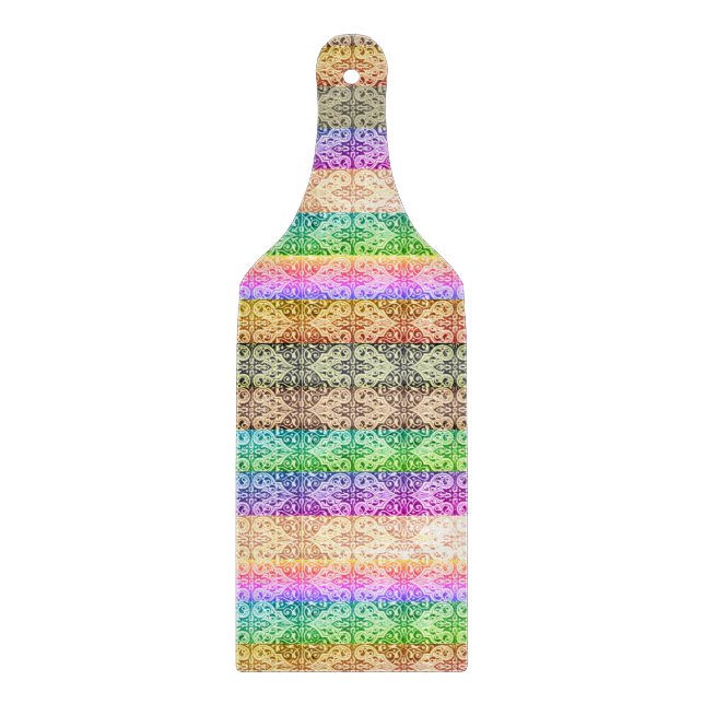 Vintage Scrolls (Rainbow) Cutting Board (Front)