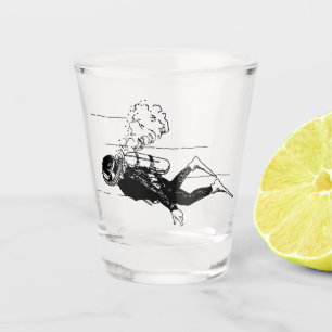 Vintage Scuba Diver Shot Glass