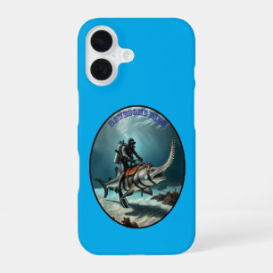 Vintage SCUBA Diving Diver Riding a Sawfish URM iPhone 16 Case