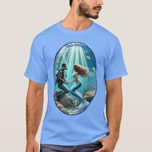 Vintage SCUBA Diving Diver with a Mermaid URM T-Shirt