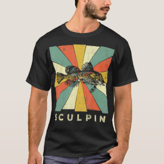 Vintage Sculpin Fish Lover Retro Style Animal  T-Shirt