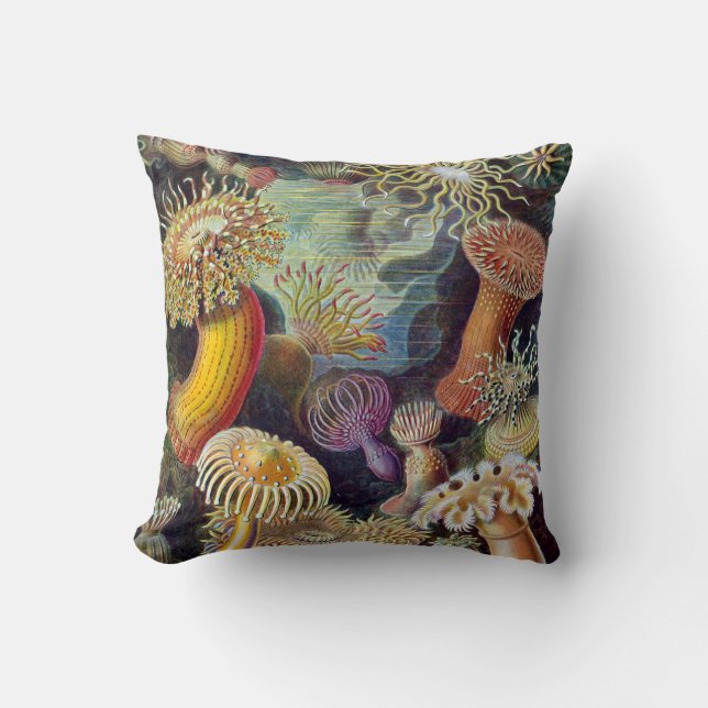 Vintage Sea Anemones Cushion (Front)