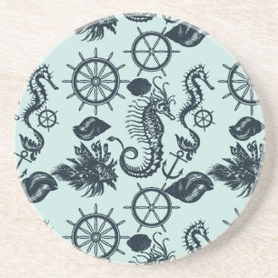 Vintage Sea Animal Pattern Coaster