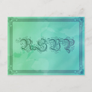 Vintage Sea Blue & Green RSVP Postcard