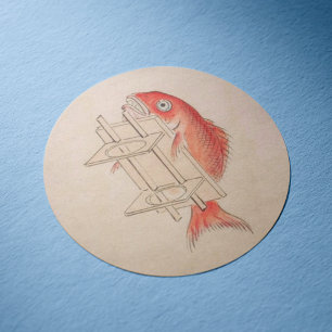 Vintage Sea Bream Yokai Classic Round Sticker