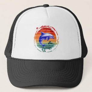 Vintage Sea Creature Dolphins Trucker Hat