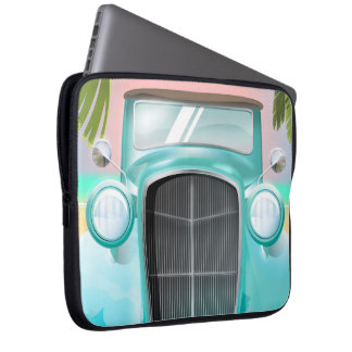 vintage sea foam green car laptop sleeve