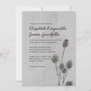 Vintage Sea Holly Wedding Invitations