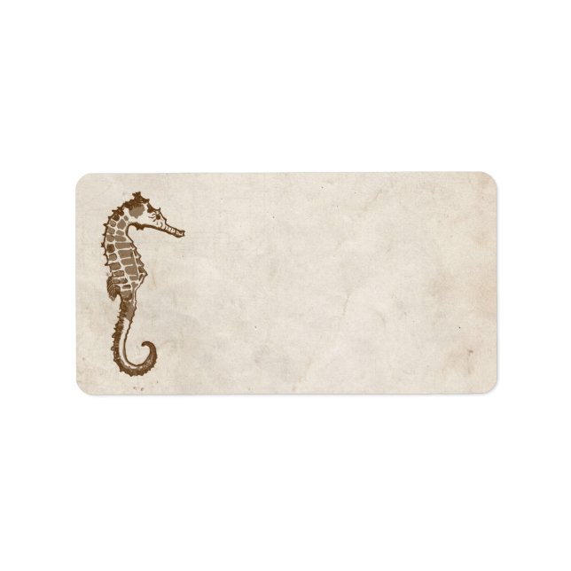 Vintage Sea Horse Beach Address Label (Front)