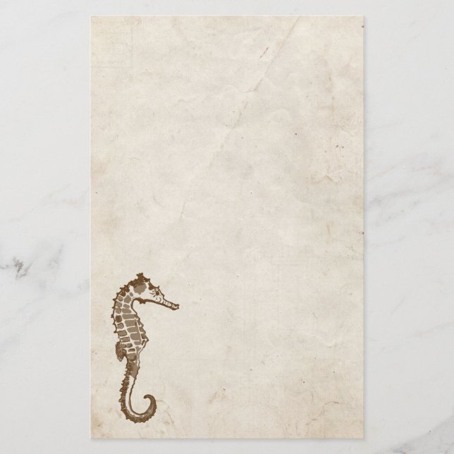 Vintage Sea Horse Stationery (Front)