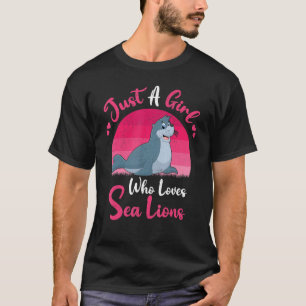 Vintage Sea Lion Animal Just A Girl Who Loves Sea T-Shirt