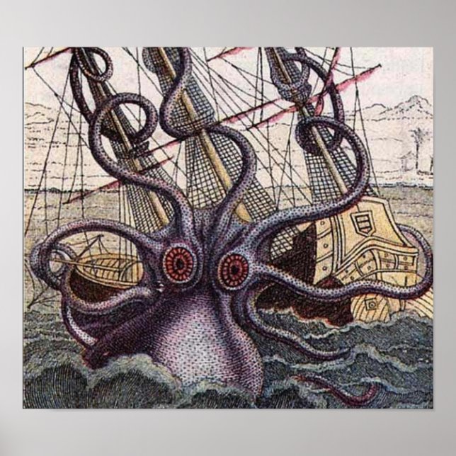 Vintage Sea Monster Print (Front)