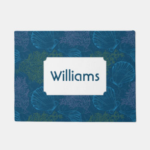 Vintage Sea Pattern Add Your Name Doormat