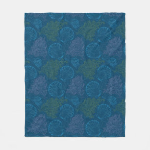 Vintage Sea Pattern Fleece Blanket