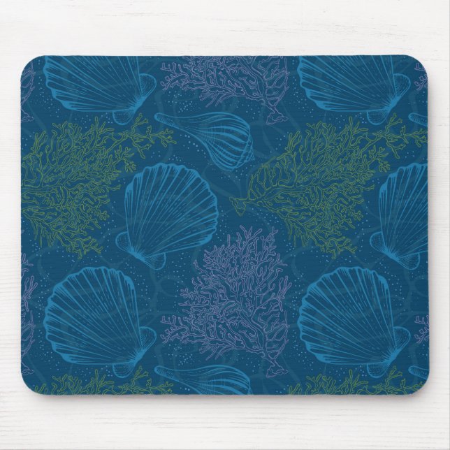 Vintage Sea Pattern Mouse Mat (Front)