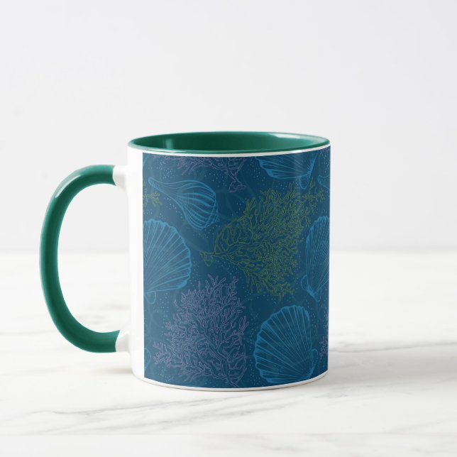 Vintage Sea Pattern Mug (Left)