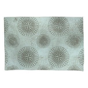 Vintage Sea Shanty   Steampunk Compass Ephemera Pillowcase