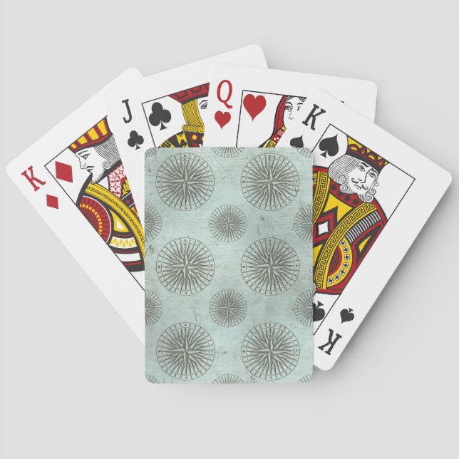 Vintage Sea Shanty | Steampunk Compass Ephemera Playing Cards (Back)