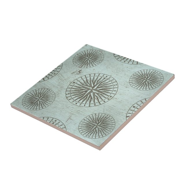 Vintage Sea Shanty | Steampunk Compass Ephemera Tile (Side)