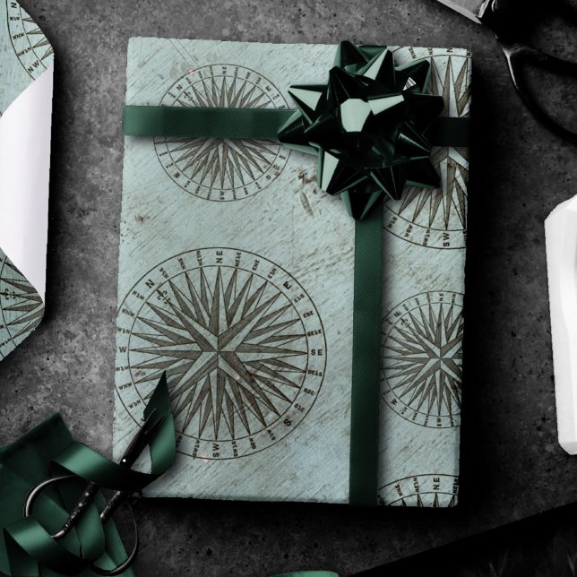 Vintage Sea Shanty | Steampunk Compass Ephemera Wrapping Paper (Creator Uploaded)