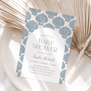 Vintage Sea Shell Beach Baby Shower Invitation
