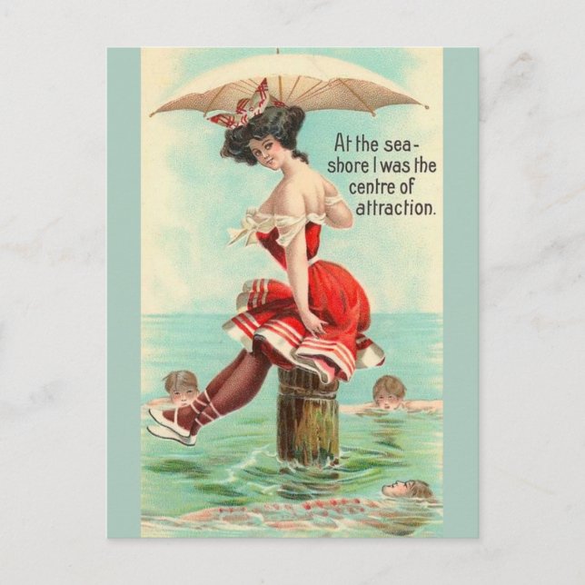 Vintage Sea Shore Travel Post Card (Front)