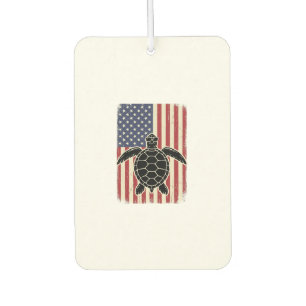 Vintage Sea Turtle American Flag Patriotic Shirt D Car Air Freshener