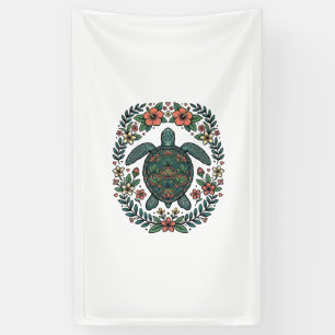 Vintage Sea Turtle Floral Vector Design_1 Banner
