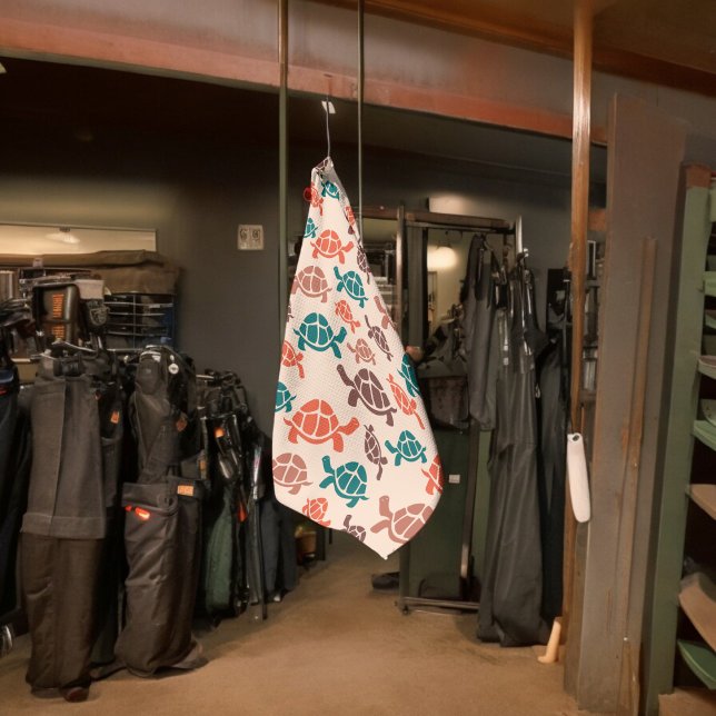 Vintage Sea Turtle Golf Towel (golf towel)