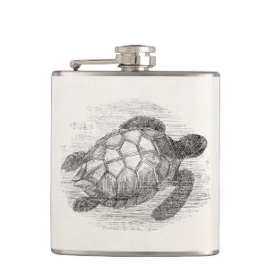 Vintage Sea Turtle Personalised Marine Turtles Hip Flask