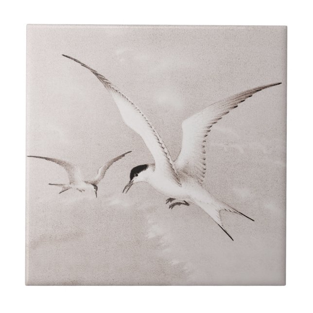 Vintage Seagulls Customised Retro Seagull Template Tile (Front)