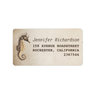 vintage seahorse address labels