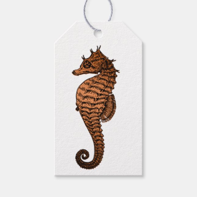 Vintage Seahorse Gift Tags (Front)