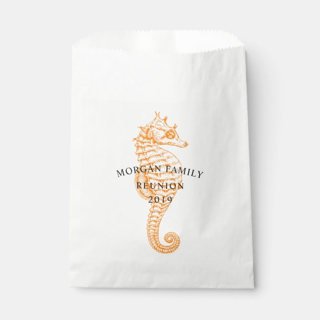 Vintage Seahorse | Personalised Favour Bags (Front)