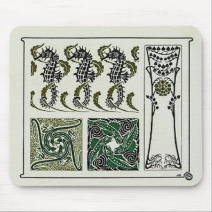 Vintage Seahorses by Maurice Verneuil Mouse Mat