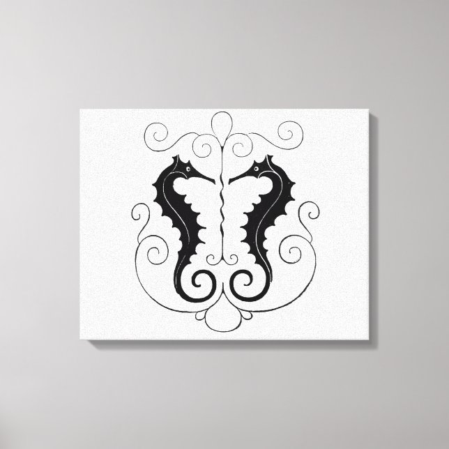 Vintage Seahorses Canvas Print (Front)