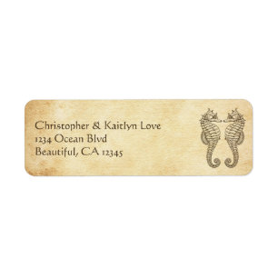 Vintage Seahorses in Love Ocean Beach Address