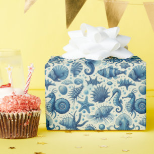 Vintage Sealife Animals Pattern Wrapping Paper