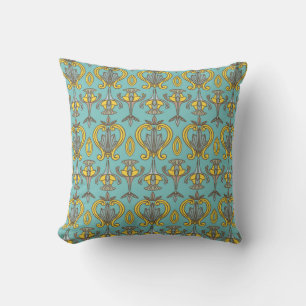 vintage Seamless Art Nouveau Pattern. Vintage wall Cushion
