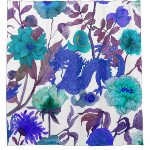 vintage seamless asian traditional patterns. Japan Shower Curtain