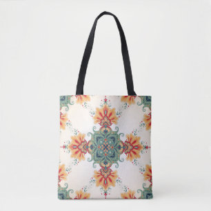 vintage seamless background. Beautiful floral orie Tote Bag