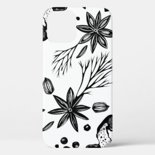 Vintage seamless background with hand drawn herbs iPhone 12 case