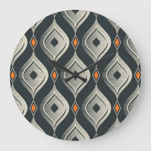 Vintage Seamless Classic Pattern Design Large Clock