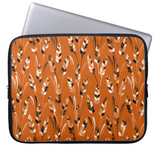 Vintage seamless colourful pattern with silhouette laptop sleeve