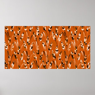 Vintage seamless colourful pattern with silhouette poster