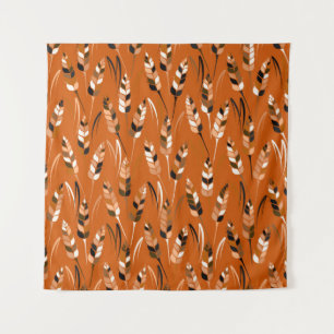 Vintage seamless colourful pattern with silhouette tapestry